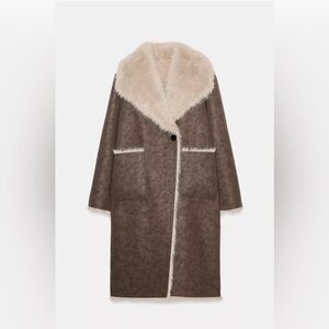 BNWT ZARA REVERSIBLE FAUX FUR DOUBLE-FACED COAT